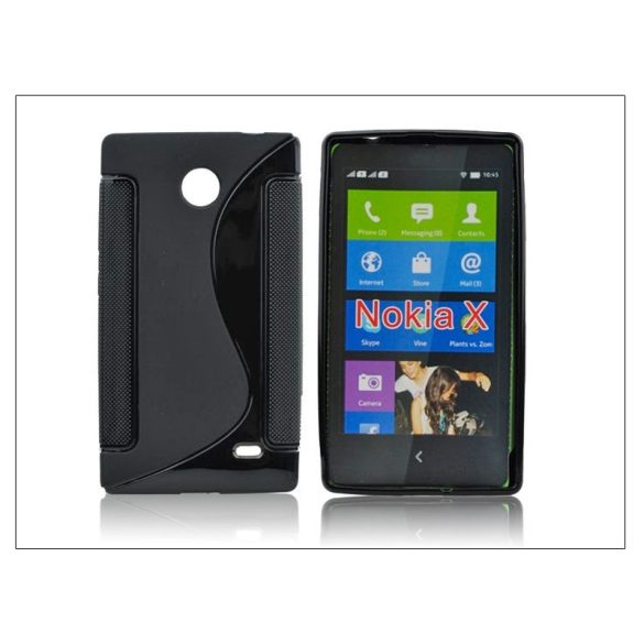 Nokia X/X+ szilikon hátlap - S-Line - fekete