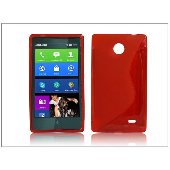 Nokia X/X+ szilikon hátlap - S-Line - piros