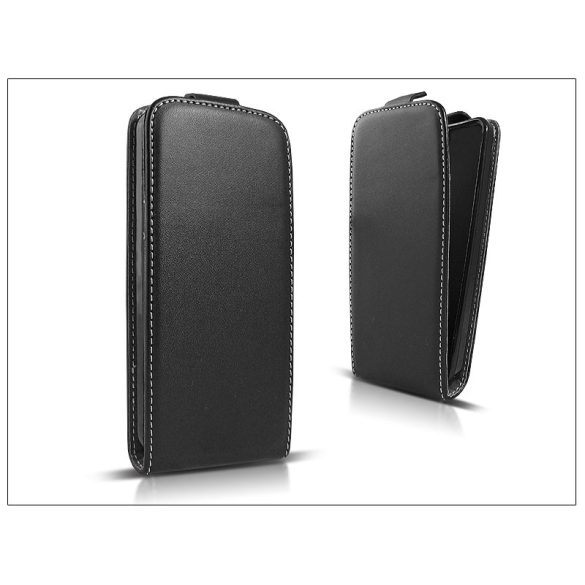Slim Flexi Flip bőrtok - Samsung SM-E700F Galaxy E7 - fekete