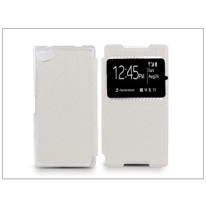 Sony Xperia Z5 Compact (E5803) S-View Flexi oldalra nyíló flipes tok - fehér