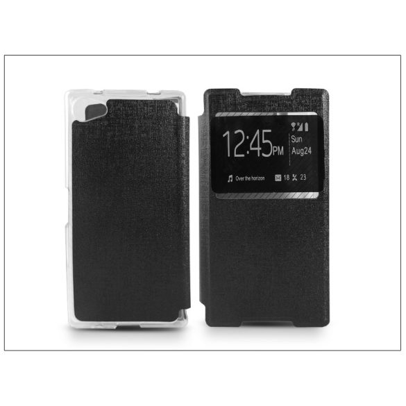 Sony Xperia Z5 Compact (E5803) S-View Flexi oldalra nyíló flipes tok - fekete