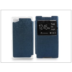 Sony Xperia Z5 Compact (E5803) S-View Flexi oldalra nyíló flipes tok - kék