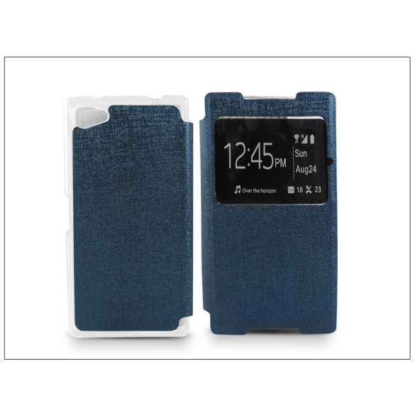 Sony Xperia Z5 Compact (E5803) S-View Flexi oldalra nyíló flipes tok - kék
