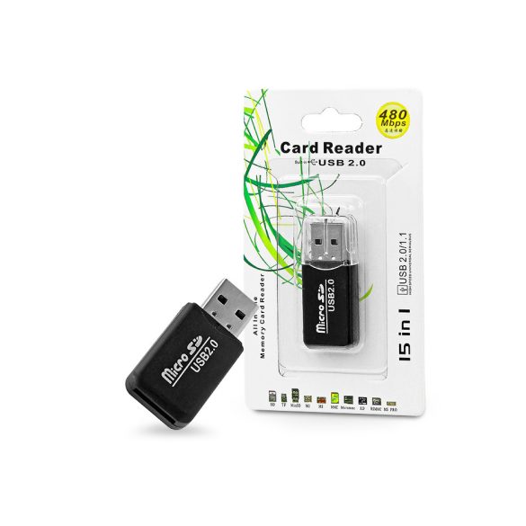 Micro SD memóriakártya-olvasó - USB 2.0 - fekete