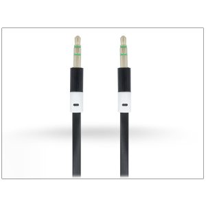 3,5 - 3,5 mm jack audio kábel 1 m-es lapos vezetékkel - fekete