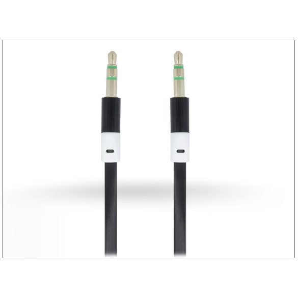 3,5 - 3,5 mm jack audio kábel 1 m-es lapos vezetékkel - fekete