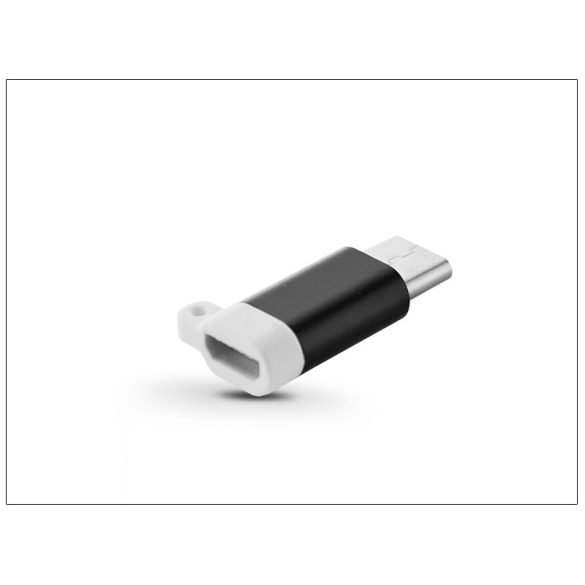 Micro USB - USB Type-C adapter - Type-C 3.0 - fekete
