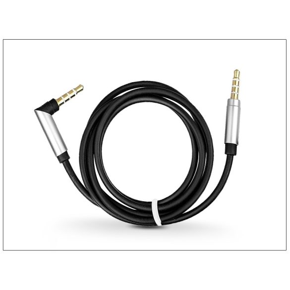 3,5 - 3,5 mm jack audio kábel 1 m-es vezetékkel - fekete/ezüst