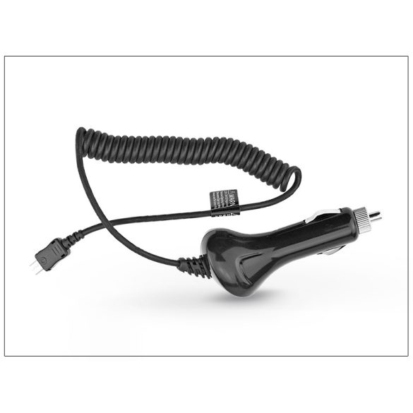 Micro USB szivargyújtós gyorstöltő spirál kábellel - 5V/2A - fekete