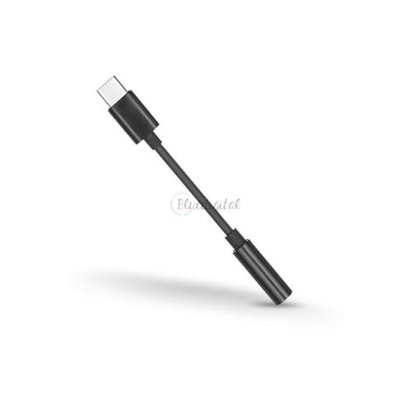 USB Type-C adapter 3,5 mm jack füllhallgatóhoz - fekete