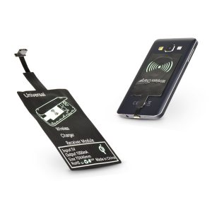 Micro USB Qi adapter vezeték nélküli töltő állomáshoz - Type-A - fekete
