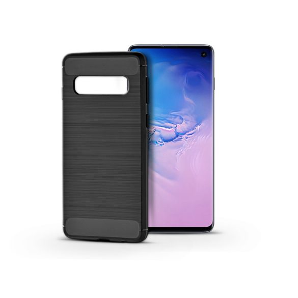 Samsung G973U Galaxy S10 szilikon hátlap - Carbon - fekete