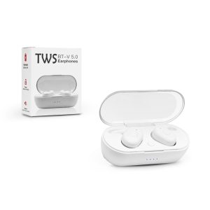 TWS sztereó Bluetooth headset v5.0 + töltő dokkoló - TWS EP011 Earphone - white