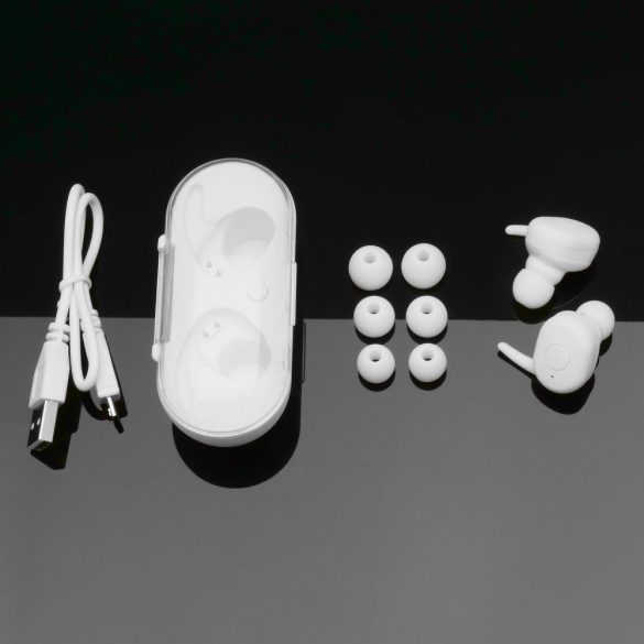 TWS sztereó Bluetooth headset v5.0 + töltő dokkoló - TWS EP011 Earphone - white