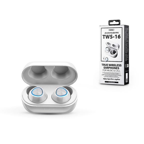Remax Bluetooth sztereó TWS headset v5.0 + töltőtok - Remax TWS-16 Wireless     Headset - fehér