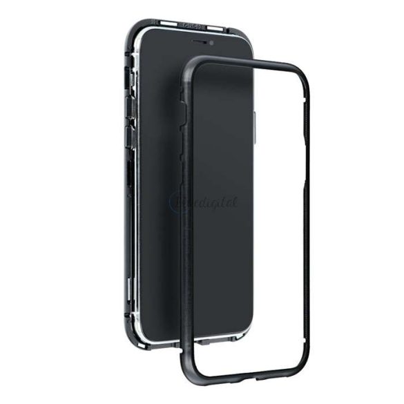 Samsung A715F Galaxy A71 mágneses, 2 részes hátlap előlapi üveg nélkül - Magneto- fekete
