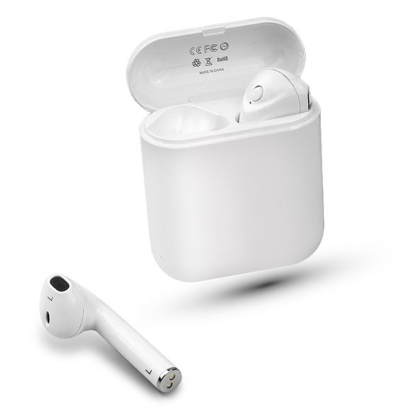 TWS Bluetooth sztereó headset v5.0 + töltőtok - TWS T7R Wireless Headset - white