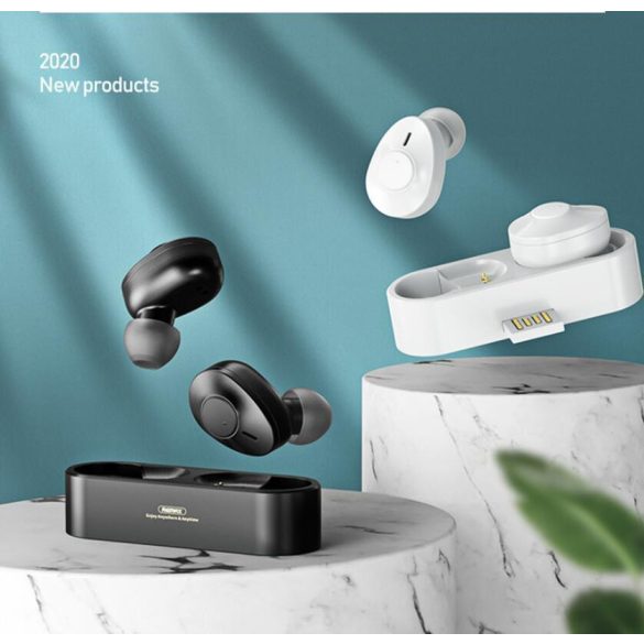 Remax TWS Bluetooth sztereó headset v5.0 + töltőtok - Remax TWS-21 Wireless Earbuds True Stereo - fehér