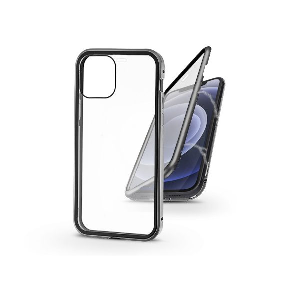Apple iPhone 12/12 Pro mágneses, 2 részes hátlap előlapi üveggel - Magneto 360 - ezüst