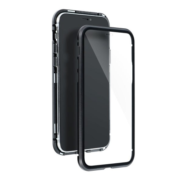 Apple iPhone 12 Mini mágneses, 2 részes hátlap előlapi üveggel - Magneto 360 - fekete