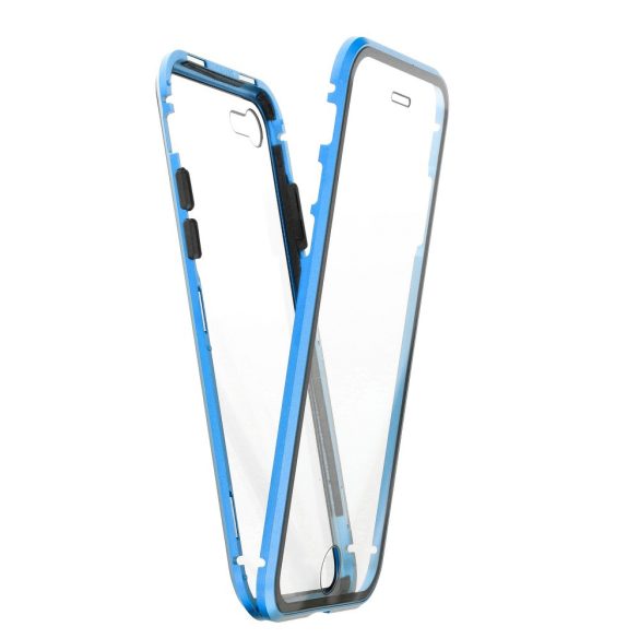 Apple iPhone 12 Mini mágneses, 2 részes hátlap előlapi üveggel - Magneto 360 - kék