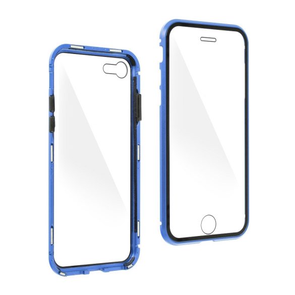 Apple iPhone 12 Mini mágneses, 2 részes hátlap előlapi üveggel - Magneto 360 - kék
