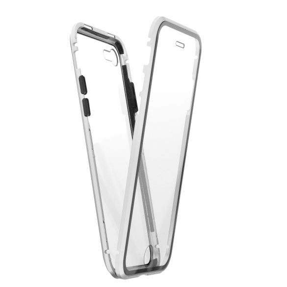 Apple iPhone 12 Mini mágneses, 2 részes hátlap előlapi üveggel - Magneto 360 - ezüst