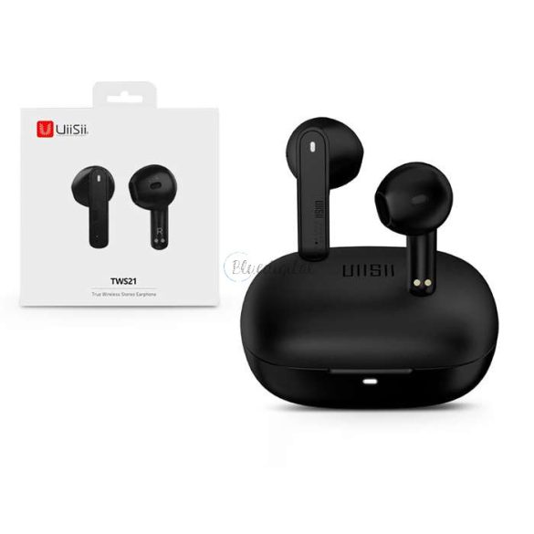 UiiSii Bluetooth sztereó headset v5.0 + töltőtok - UiiSii TWS21 True Wireless   Stereo Earphone - fekete