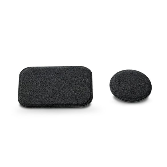 Fém ellenlapka darab mágneses autós tartóhoz - Badge for Magnet Car Holder      Leather - 1+1 db/csomag - fekete (ECO csomagolás)