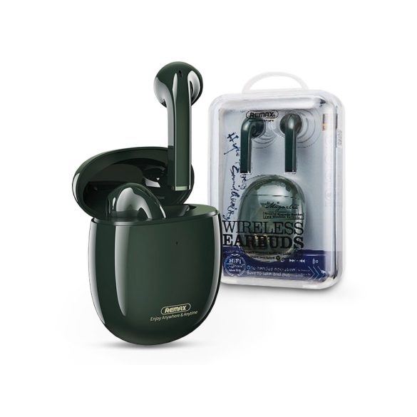 Remax Bluetooth sztereó TWS headset v5.0 + töltőtok - Remax TWS-23 Magnetic     Wireless Earbuds - zöld