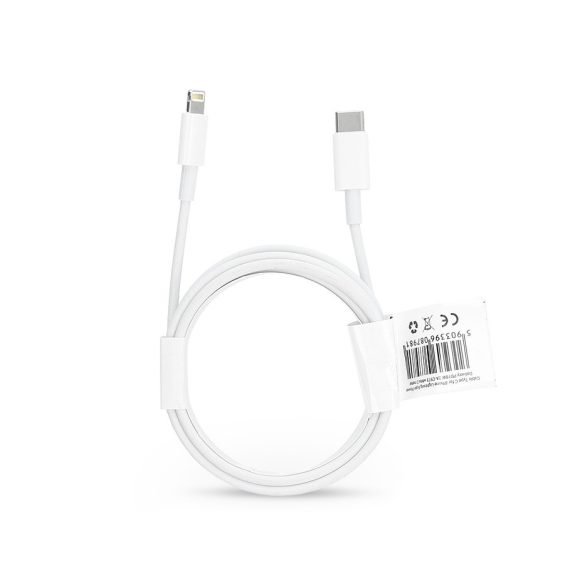 USB Type-C - Lightning adat- és töltőkábel 2 m-es vezetékkel - C973 PD 18W Type-C Cable for Lightning - 2A - fehér - ECO csomagolás
