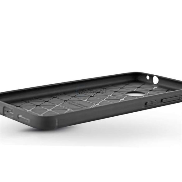 Apple iPhone 13 Pro szilikon hátlap - Carbon Logo - fekete