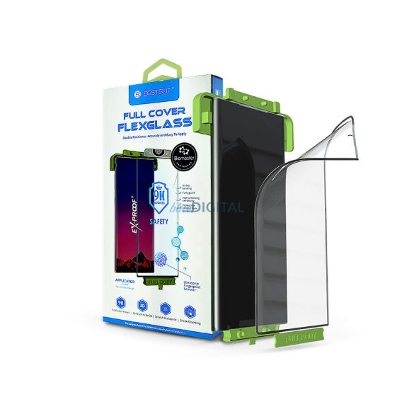 Samsung N985F Galaxy Note 20 Ultra rugalmas üveg képernyővédő fólia - Bestsuit  Flexglass 3D Full Cover Biomaster - fekete
