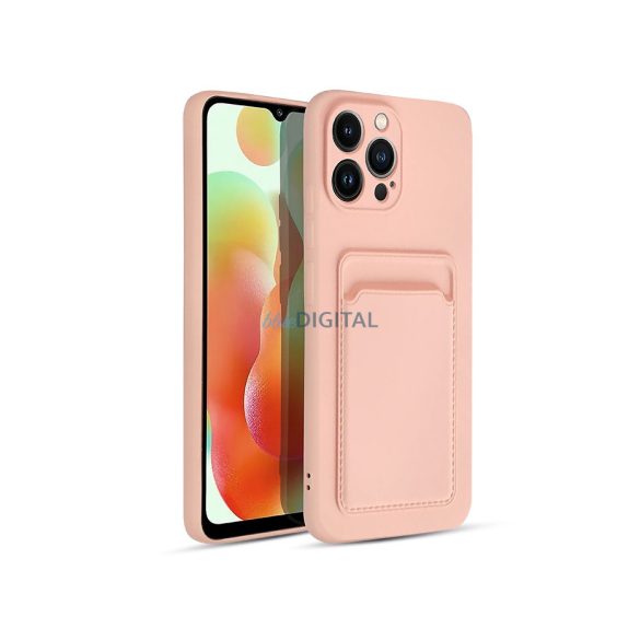 Xiaomi Redmi Note 12 5G/Poco X5 5G szilikon hátlap kártyatartóval - Card Case - rózsaszín