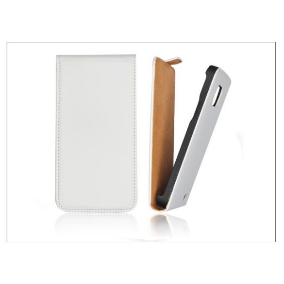 Slim Flip bőrtok - Apple iPhone 5/5S - fehér
