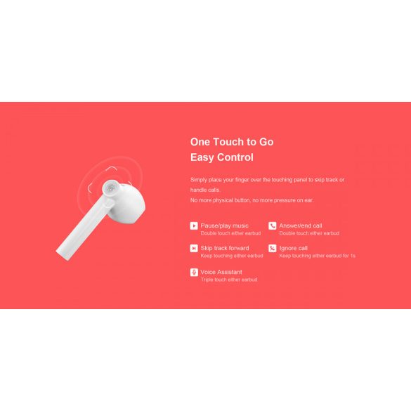 Xiaomi QCY Bluetooth sztereó TWS headset v5.0 + töltő dokkoló - QCY T7 Bluetooth TWS Smart Earbuds - white