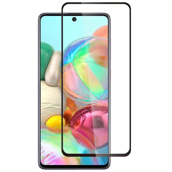 Samsung Galaxy A51 karcálló edzett üveg TELJES KÉPERNYŐS FEKETE Tempered Glass kijelzőfólia kijelzővédő fólia kijelző védőfólia eddzett SM-A405F