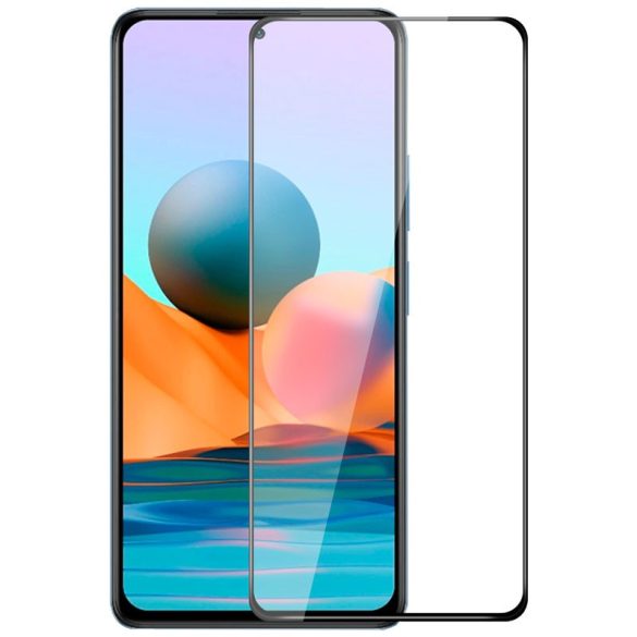 Xiaomi Redmi Note 10 (5G) / Poco M3 Pro edzett üveg fekete hajlított TELJES KÉPERNYŐS FULL SCREEN HAJLÍTOTT tempered glass kijelzőfólia kijelzővédő védőfólia karcálló kijelzős