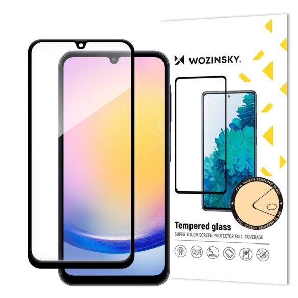 Samsung Galaxy A25 5G karcálló edzett üveg hajlított fekete keretes Tempered Glass kijelzőfólia kijelzővédő fólia kijelző védőfólia edzett SM-A256