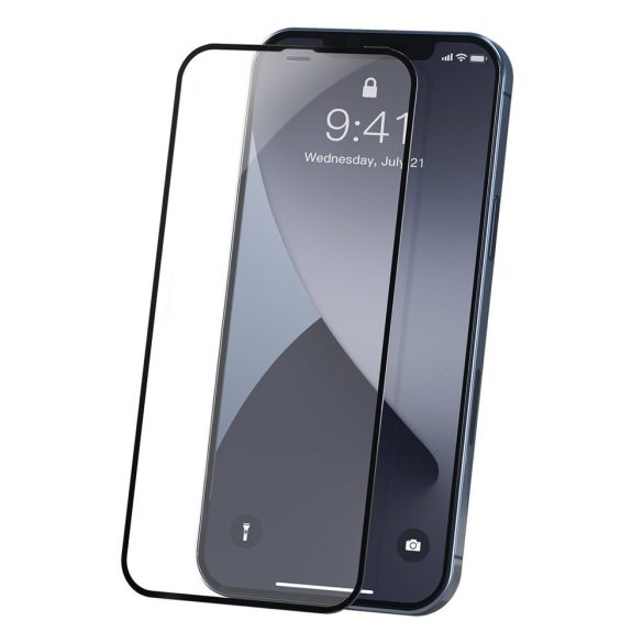 Apple iPhone 12 Pro Max 5D FEKETE TELJES KÉPERNYŐS FULL SCREEN HAJLÍTOTT tempered glass kijelzőfólia kijelzővédő védőfólia karcálló kijelzős