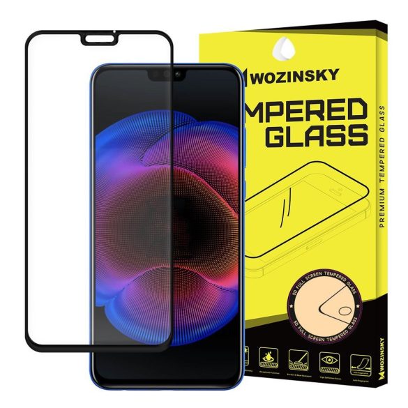 Honor 8X edzett üveg FEKETE TELJES KÉPERNYŐS FULL SCREEN HAJLÍTOTT tempered glass kijelzőfólia kijelzővédő védőfólia karcálló kijelzős