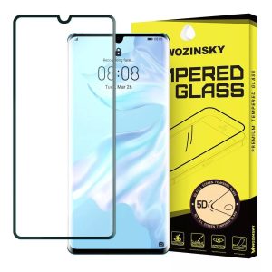 Huawei P30 Pro edzett üveg FEKETE TELJES KÉPERNYŐS FULL SCREEN HAJLÍTOTT tempered glass kijelzőfólia kijelzővédő védőfólia karcálló kijelzős