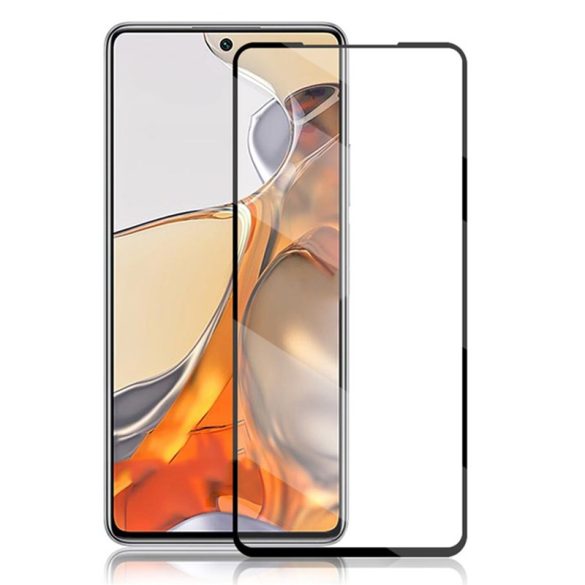 Xiaomi 11T / 11T Pro edzett üveg FEKETE HAJLÍTOTT tempered glass kijelzőfólia kijelzővédő védőfólia karcálló kijelzős