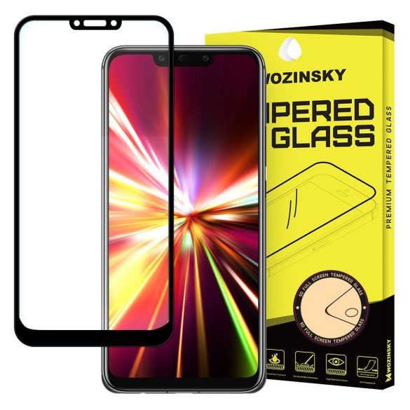 Huawei Mate 20 LITE edzett üveg 5D FEKETE TELJES KÉPERNYŐS FULL SCREEN HAJLÍTOTT tempered glass kijelzőfólia kijelzővédő védőfólia karcálló kijelzős