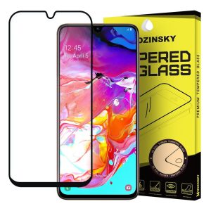 Samsung Galaxy A70 A70s karcálló edzett üveg TELJES KÉPERNYŐS FEKETE Tempered Glass kijelzőfólia kijelzővédő fólia kijelző védőfólia eddzett SM-A705F