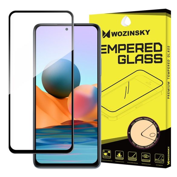 Xiaomi Redmi Note 10 / Redmi Note 10s 4G edzett üveg 5D FEKETE TELJES KÉPERNYŐS FULL SCREEN tempered glass kijelzőfólia kijelzővédő védőfólia karcálló kijelzős