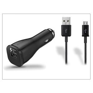 Samsung gyári USB szivargyújtós töltő + micro USB adatkábel - 5V/2A - EP-LN915U+ECB-DU4ABE black - Adaptive Fast Charging (ECO csomagolás)