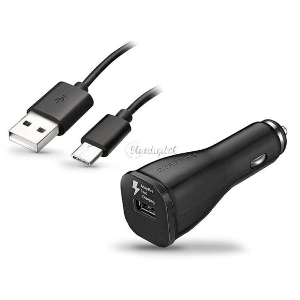 Samsung gyári USB szivargyújtós töltő + USB - Type-C kábel - 5V/2A - EP-LN915U +EP-DG970BBE Adaptive Fast Charging - fekete  (ECO csomagolás)