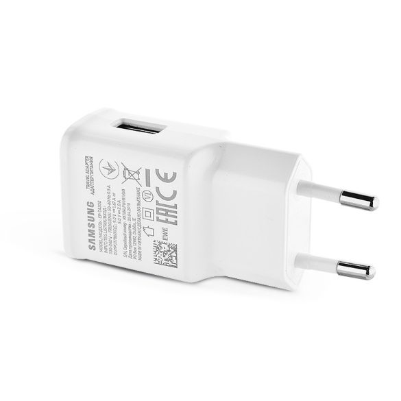 Samsung gyári USB hálózati töltő adapter - 5V/2A - EP-TA200EWE Adaptive Fast    Charging - fehér (ECO csomagolás)