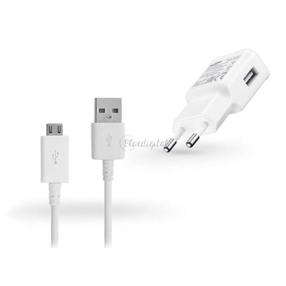 Samsung gyári USB hálózati töltő adapter + micro USB kábel - 5V/2A - EP-TA12EWE + ECB-DU68WE - fehér (ECO csomaglás)